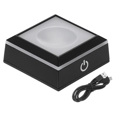 LED Light Base Non-Slip Display Stand, Light Base for 3D Crystal Party, Black
