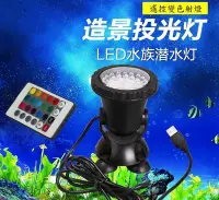 在飛比找Yahoo!奇摩拍賣優惠-led遙控變色燈照明燈潛水水族燈魚缸燈假山水池園林造景