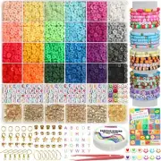 YMSDZHL 6000+PCS Clay Beads Bracelet Making Kit24 Color DIY Flat Preppy Beads...
