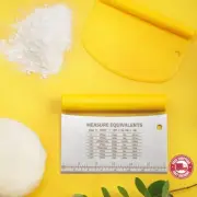 Dough Scraper Cutter 2 in 1 With Measuring Scale Pastry Bread Silicone Tools New