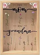 Birth Flower Frame, Wooden Frame Night Light Decor, irth Month Flower Sign Photo Frame, Expression of Love Ornament for Mother's Day for Living Room, Bedroom, Dormitory