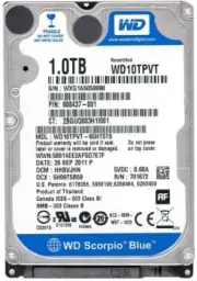 Hard Drive WD Blue Scorpio WD10TPVT 1TB 5200U/Min SATA II 8MB Cache 2.5'' Inch