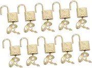 ANDRESLAD 10Pcs Safety Locks for Luggage Backpacks Notebooks Durable Keyed Padlocks with Keys Each for Travel Everyday Use Golden