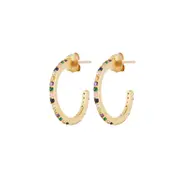 Vama Couture - Carissa Earrings in Sterling Silver with Multi-Colored CZ Stones - Shiny Finish Jewellery in Australia