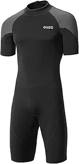 1.5Mm Men's Neoprene Wetsuits Back Zip Shorty Dive Skin for Spearfishing,Snorkeling, Surfing,Canoeing,Scuba Diving Suits