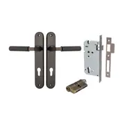Iver Brunswick Door Lever on Oval Backplate Entrance Kit Key/Key