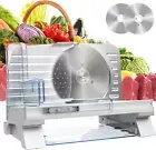 Electric Meat Slicer 6.8" Food Slicer + Removable Stainless Steel Blade & Food
