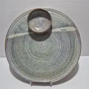 Bryteka Hand-Made Pottery Australia - Blue & Brown Glazed Chip & Dip Platter - 3
