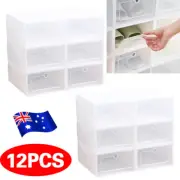 AU Artiss Shoe Rack Storage Cabinet Shoe Box 12 Stackable Plastic Cube White.