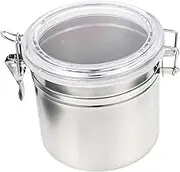 ASAKKURA Multi Function Stainless Steel Desktop Storage Canister for Coffee Beans Snacks and Dried Fruits Convenient Food Jar Locking Mechanism for Home and Office Use