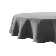 Bambury Home Decor Tableware Linen Round Tablecloth 228cm Charcoal Woven