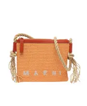 Marni Marcel Logo Embroidered Crossbody Bag One size Orange