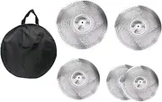 Perfeclan 5 Pieces Low Volume Cymbals Set Drummer Practice for Drum Set Silent Weak Mute Cymbals 14" Hi Hat+16" Crash+18'" Rash+20"ride