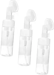 WOFASHPURET 3pcs Empty Facial Pump Bottle with Brush Head for Mousse Foams Refillable Shampoo Dispenser Durable Pet Material Easy Clean Design for Travel and Home Use