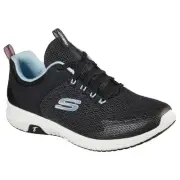 Womens Skechers Ultra Flex Prime Black/Light Blue Casual Lace Up Shoes 10