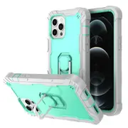 MCC Stylish Shockproof iPhone 12 Pro Max Case Cover Apple Heavy Duty Tough [Grey+Light Blue]