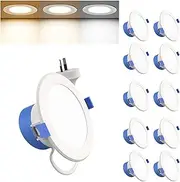 LED Downlights Dimmable, 115mm Recessed Ceiling Light with Driver, 10W 900lm 3000K/4000K/5000K Selectable Simple Retrofit Installation 90MM Cut Out SAA Certificate 10 Pack
