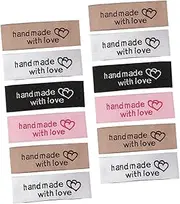 Ciieeo 80 Pcs Clothes Tag Heart Decor Embroidery Fabric Hat Accessories Handmade Labels for Knitting Sewing Labels Handmade Love Tags Polyester DIY Accessories for Clothing