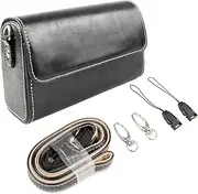 PU Leather Camera Bag, Rieibi DSLR SLR Camera Vintage Case for Canon G5X/Sony RX100/Ricoh GR/Panasonic TZ90/Olympus TG6/Nikon COOLPIX W150 with Shoulder Strap