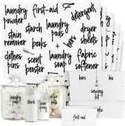 Talented Kitchen 141 Laundry Labels for Jars, Containers - Varies, White