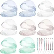 Mtxorvix Pacifier Case, Universal Accessories Holders, Transparent Pacifier Case with String, 4 Colors Dummy Holder Case Soother Pod, BPA-Free Nipple Shield Case for Infant, Travel, Home(8 Pack)