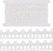 GORGECRAFT 5 Yards Star Crochet Embroidery Lace Trim White Venice Stars Floral Woven Gimp Braid Trim Sewing Edge Fringe Applique Decoration Fabric Ribbon for DIY Crafting Clothing Garment