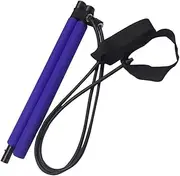 Blue Pilates Bar Stick Set Portable Gym Bar Yoga Band for Pilates Yoga Portable Workout Band Resistance Pilates Reformer Bar with Elastic Band for Home Gym