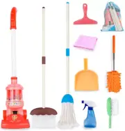 Meland Kids Cleaning Set - 8Pcs Toddler Broom And Cleaning Set With Toy Vacuum