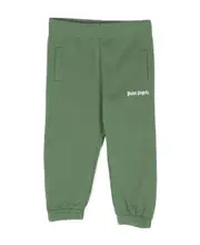 logo-print cotton track pants 18M,24M Green