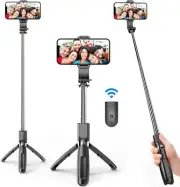 Portable Selfie Stick Handheld Phone Tripod Stand, Detachable Wireless Remote