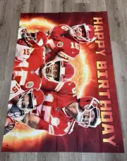 Kansas City Chiefs Birthday Banner & Party Supplies Mahomes 3x5’ New