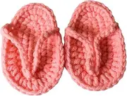 Generic Infant Slippers Newborn Props Baby Photo Props Children's Shoes Crochet 7cm Decor, Pink