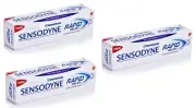 3X Sensodyne Rapid Relief Sensitivity Toothpaste For Sensitive Teeth 80 Gram