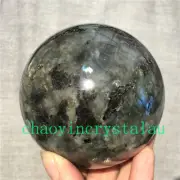 2.28LB Natural labradorite ball quartz crystal sphere 89mm reiki healing XQ1307