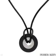 DYRBERG/KERN of DENMARK! TRISTIAN Collection Necklace W/ Onyx & black Leather