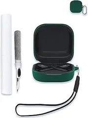 Case for SHOKZ OpenFit 2 Open-Ear Headphones, Soft Silicone Protective Portable Scratch Shock Resistant Shell with Cleaner Kit & Carabiner & Lanyard,Green