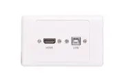 Dynalink USB B HDMI Wallplate Dual Cover with Socket Flyleads