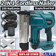 Cordless Brad Nail Gun Finshing Framing Staple Nailer Battery For Makita 18V