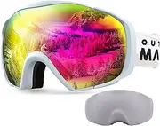 OutdoorMaster Ski Goggles with Cover Snowboard Snow Goggles OTG Anti-Fog for Men Women