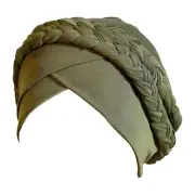 Muslim Turban Pre-Tied Twisted Braid Hair Cover Wrap Hat African Beanie Headw...