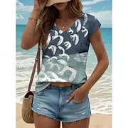 Women's Animals Camisole Tank Top Bird Vintage Tropical Stylish Sleeveless Short Sleeve V Neck Regular Tops Daily Print Yellow Red Blue Purple Green Summer Spr
