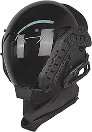 Cyberpunk Mask with Guide Rail Futuristic Mask PC Decorative Punk Mask with Face Mask Cyber Mask Cyberpunk Helmet Cosplay Mask for Cosplay Party Halloween Music Festival