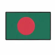 Bangladesh Country Flag Embroidered Applique Iron-On/Hook & Loop Patch 3" x 2"