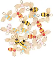 [Tofficu] 20pcs Metal Bee Charms Earring Charms for Jewelry Making Necklace Pendants Bee Shape Bulk