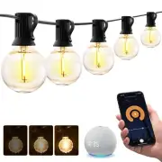 XMCOSY+ Smart Outdoor String Lights 75Ft G40 Globe Patio Lights with 34 Dimma...
