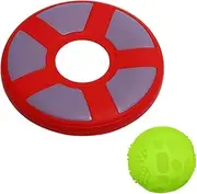 2PCS,Glow in The Dark Toys,Dog Flying Disc, Dog Ball,Interactive Dog Toys,Indestructible Dog Toy,Glow in The Dark Chuck it Ball