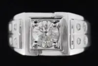 在飛比找Yahoo!奇摩拍賣優惠-【英皇精品集團 】天然鑽石戒指 質感造型男戒 0.54CT