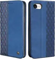 Case for iPhone 16e, Shockproof PU Leather Flip Folio Cover with Card Slots, Magnetic Wallet Case for iPhone 16e, Blue