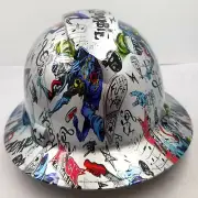 FULL BRIM Hard Hat custom hydro dipped , NEW ROCK ZOMBIE F**K YEAH KILLER NEW