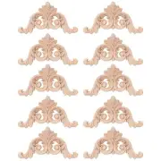 1X(10 Pcs Wood Carving Decal Wood Mouldings Corner Applique Home Door3640